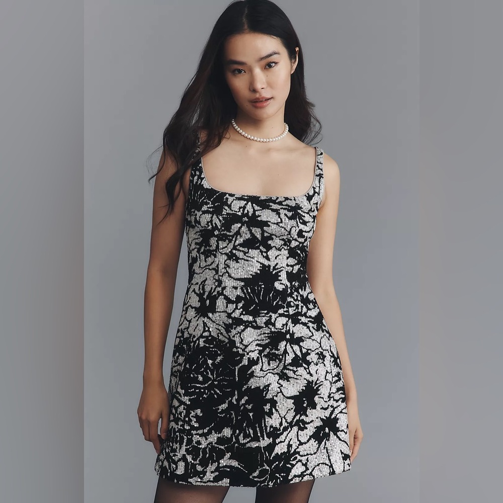 Dress the Population Devi Square Neck Sequin Mini Dress